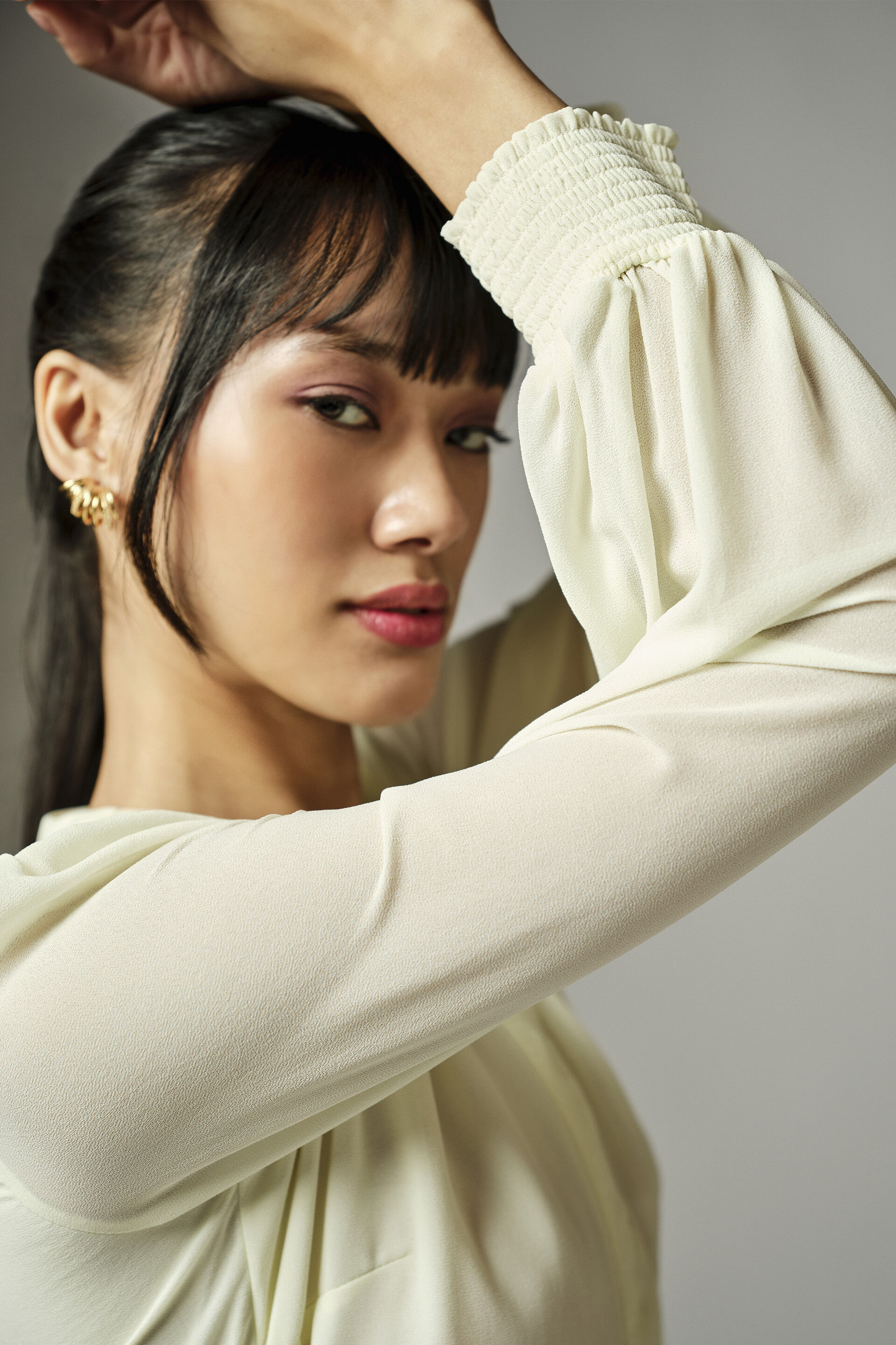 Gloria Cream Pleated Dress, White, image 4